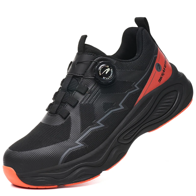 Security Protection Shoes Rotating button New Men Safety Shoes Anti-smash Anti puncture Work Sneakers Steel toe shoes Work Boots