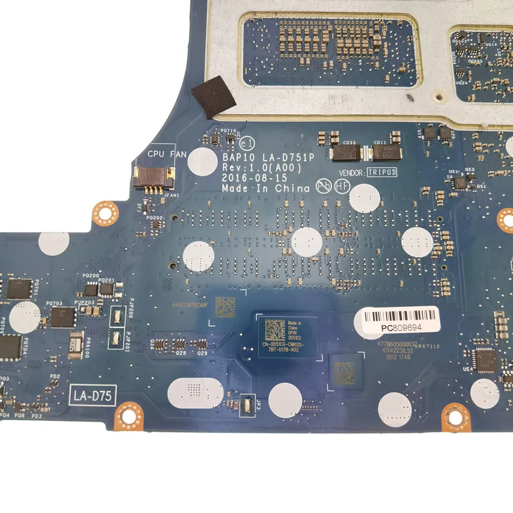 BAP10 LA-D751P للوحة الأم للكمبيوتر المحمول DELL ALIENWARE 15 R3 17 R4 مع وحدة المعالجة المركزية i7-6700HQ i7-7700HQ i7-7820HK GTX1070/1060 وحدة معالجة الرسومات 0FCWVF 00DGP