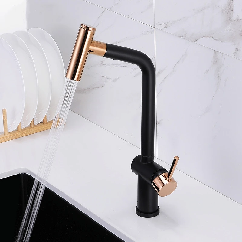 Kitchen Faucet 304 Stainless Steel  Retractable  Mixer Tap Two Mode Kitchen Sink Faucet Deck Mounted Crane Hot Cold Mixer Taps