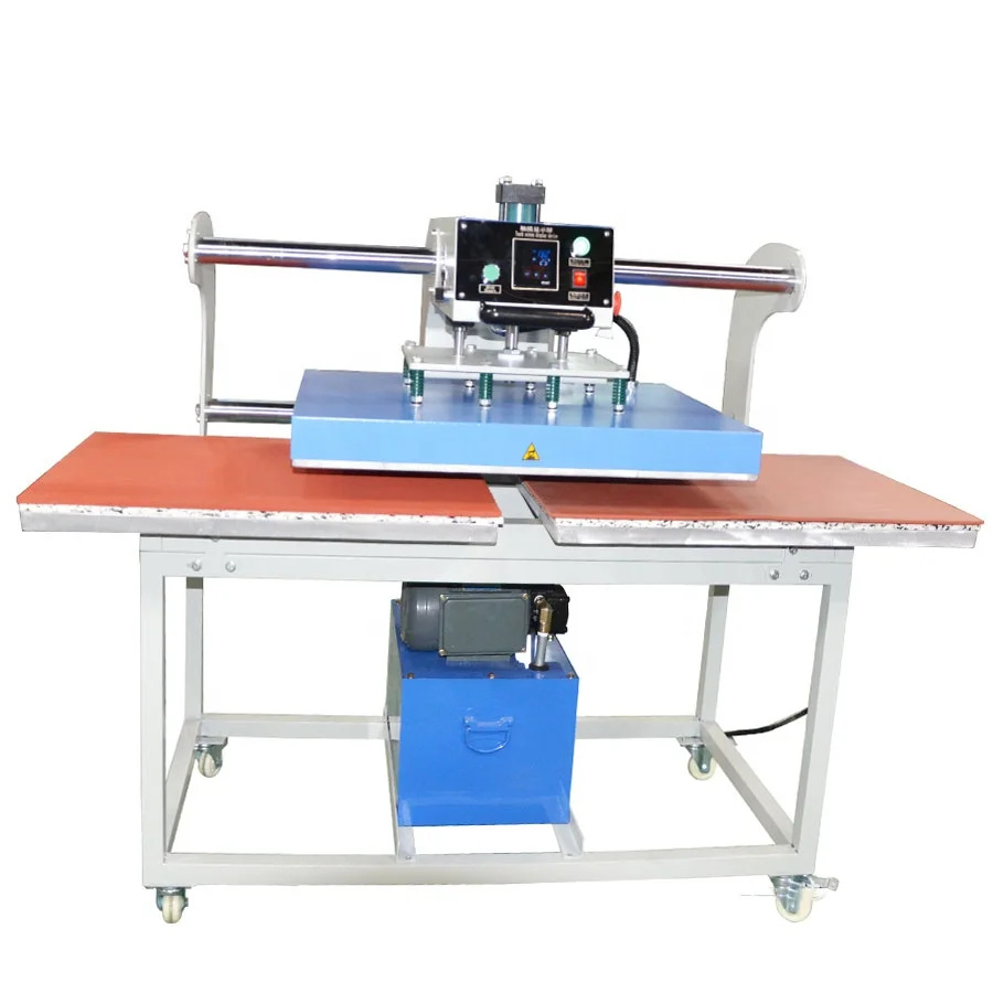 Dye sublimation polyester cloth printing heat press machine for 50x60cm hydraulic driver double station slide table