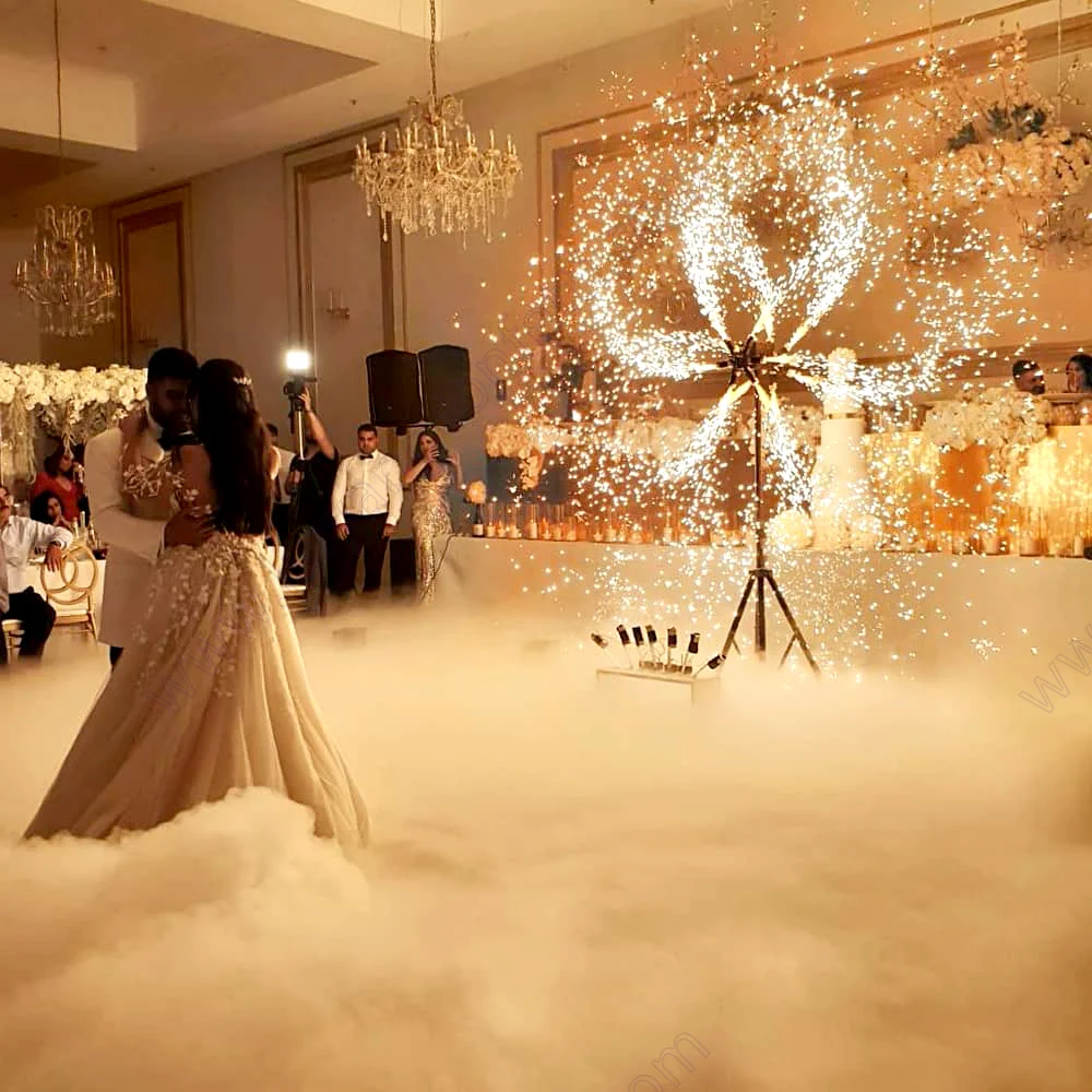 Cold Spark Fountain Stage Effect Machine Party Wedding Gender Reveal Proposal Valentine Windmill Wireless Remote Control Wheel