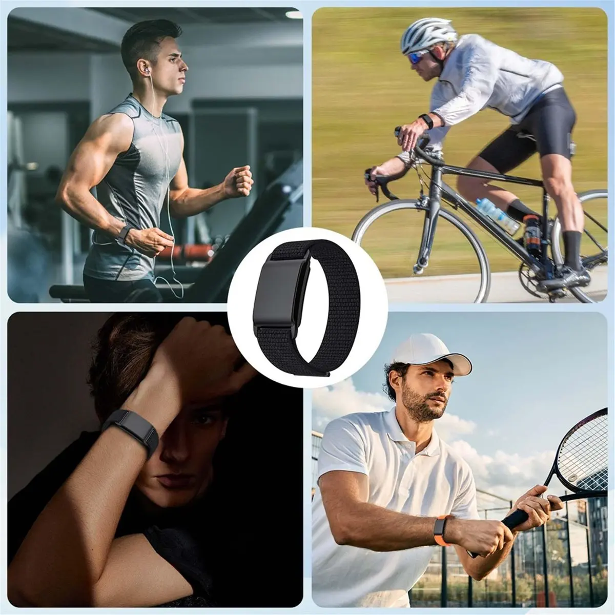 Nylon Sport Band Compatible for Band 4.0 Strap Men Women with Bumper Case, Breathable Nylon Adjustable Waterproof