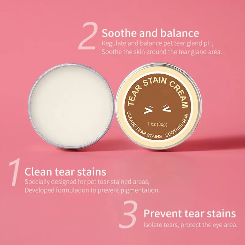 Gently Tear Stain Removal Cream For Dogs 30g Tear Stain Paste Eyes Wipe Cream For Dogs And Cats Pet Eye Cleaner Cleanses