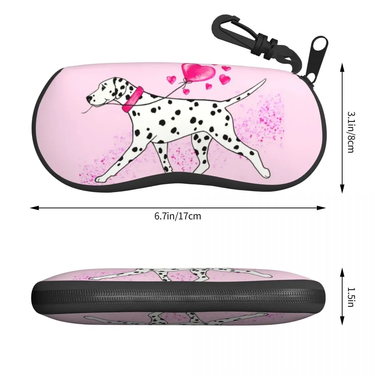 Custom Dalmatian Hearts Glasses Case Cool Leopard Carriage Firehouse Plum Pudding Dog Shell Eyeglasses Case Sunglasses Box