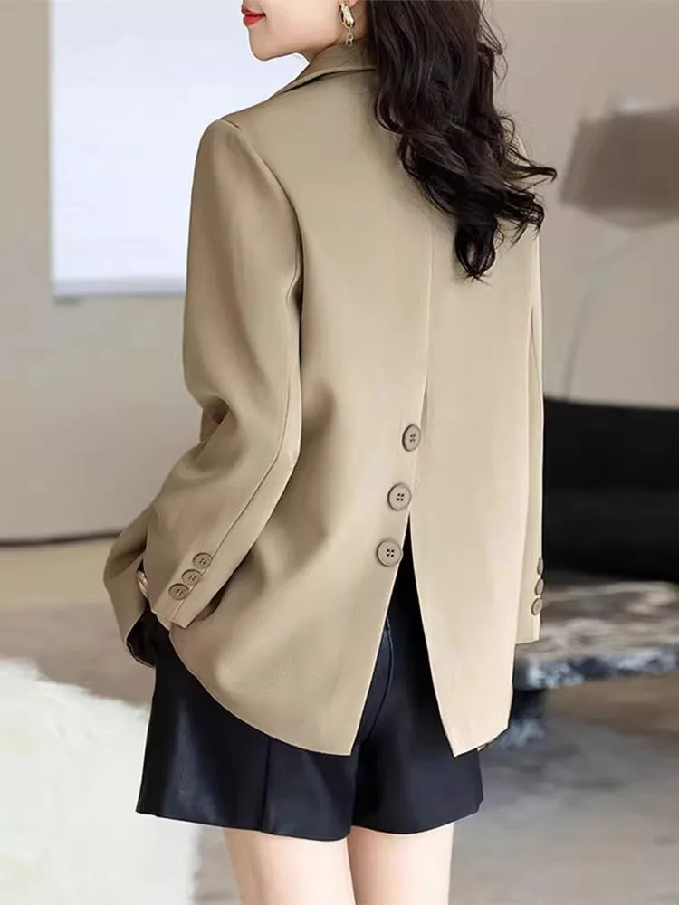 

Casual Split Women's Suit Jaet Ele Personali Small Size Spring Autumn New Sle High Quali Commute Sle Long Sve