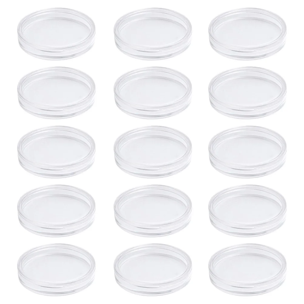 50 قطعة صندوق جمع العملات المعدنية الأكريليك منظم دائري شفاف لعرض العملات المعدنية وحامل تخزين المقتنيات #5