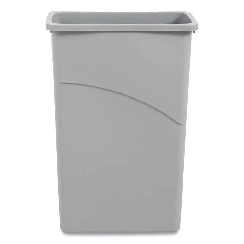 23 Gallon Rectangular Gray Plastic Office Waste Receptacle Slim Container