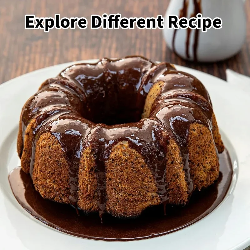 Molde para pasteles antiadherente de 9,5 pulgadas, molde para hornear redondo de tubo estriado de acero al carbono resistente, molde para molde de pastel Buntz Pound, utensilios para hornear de tubo