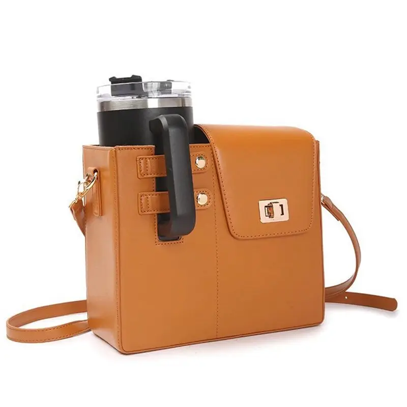 

NEW-Crossbody Water Cup Storage Bag Adjustable Water Cup Holder Bag Travel Essential
