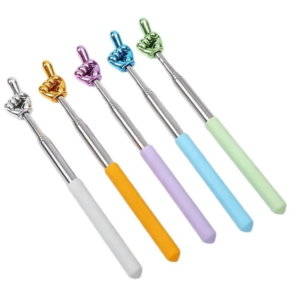 Non-Slip Handle Retractable Reading Stick Finger Design Extendable Teaching Stick Teaching Pointer Teacher Classroom Tool