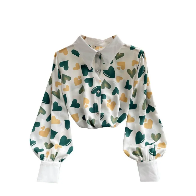 

Super Hot Shirt Spring New Women's Versatile Design Niche Top Printed Long-sleeved Chiffon Trendy