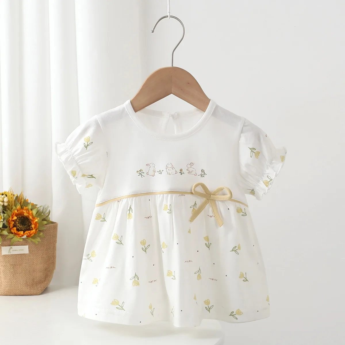 2026 New Baby Girl Summer Lightweight Cute Princess Dress 9-18M Newborns Cotton Blend Breathable Skin-friendly Stylish Dress