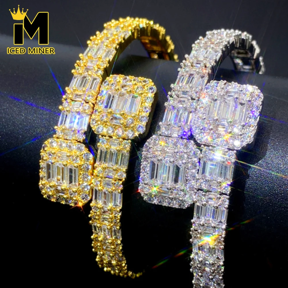 

IM FULL Square Zircon Chain Iced Out Bracelets For Men Women Hip Hop Miami Chain Goth Jewelry Free Shipping