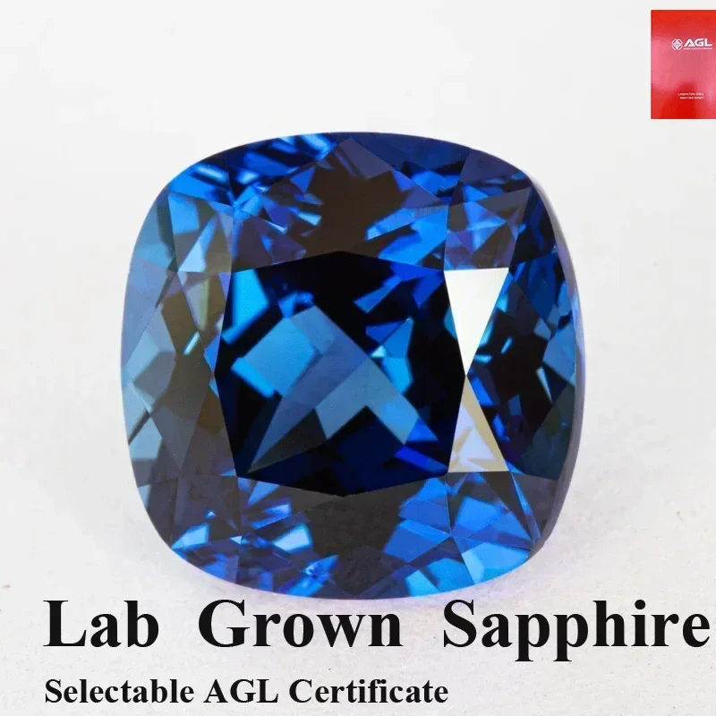 

Lab Grown Sapphire Square Cushion Shape Royal Blue Color Gemstone For Charms Diy Jewelry Making Ring Selectable AGL C