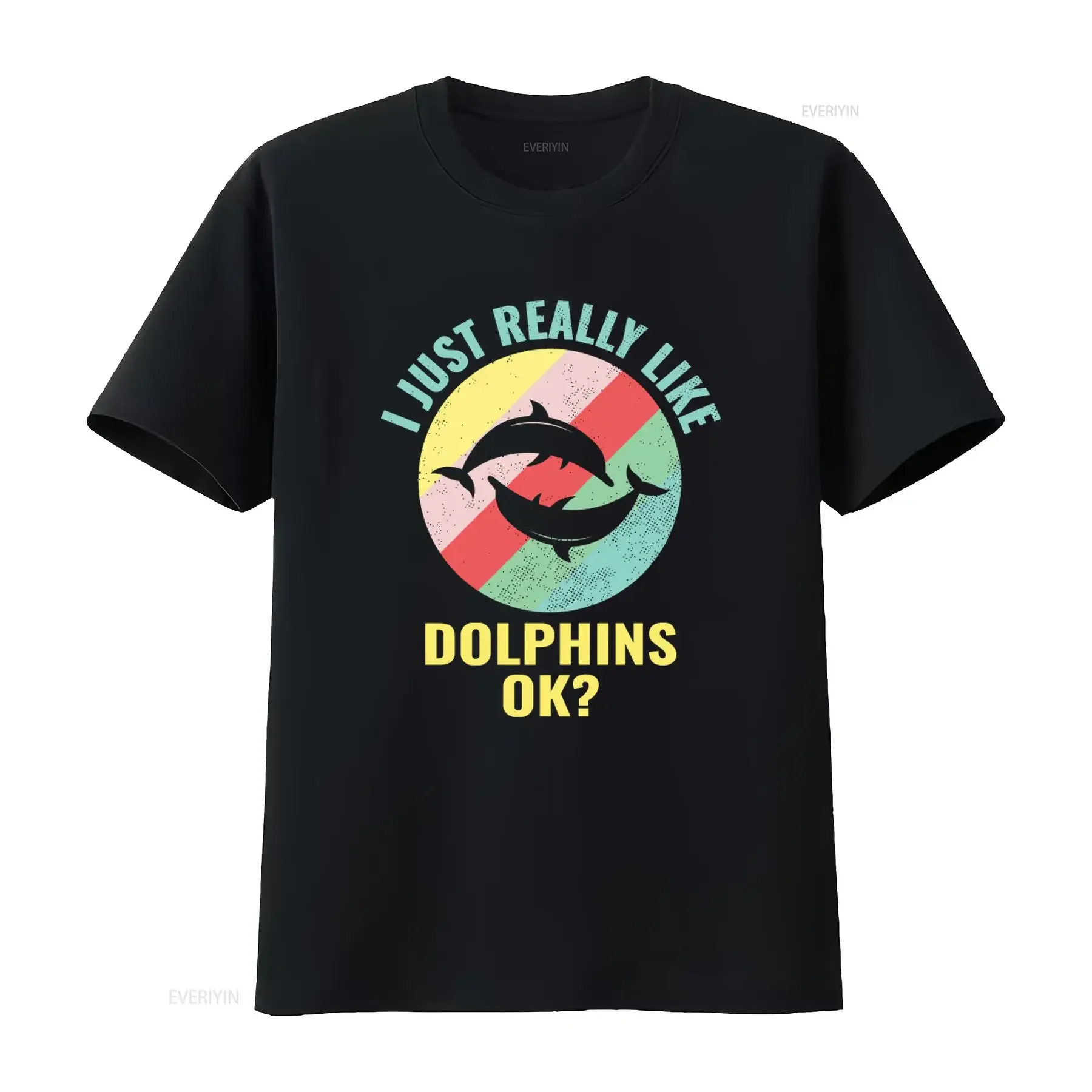 I Just Really Like Dolphins Ok Cute Vintage Style T Shirt for Dolphin Animal Lovers Perfect Ocean Life Enthusiasts and vintage