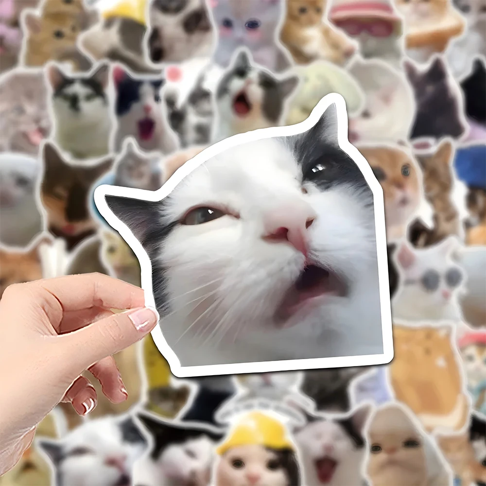 

10/30/50pcs Funny Cat MEME Stickers Toy Cute Cartoon Animal Decal for Kid DIY Stationery Suitcase Guitar Kawaii Graffiti Sticker