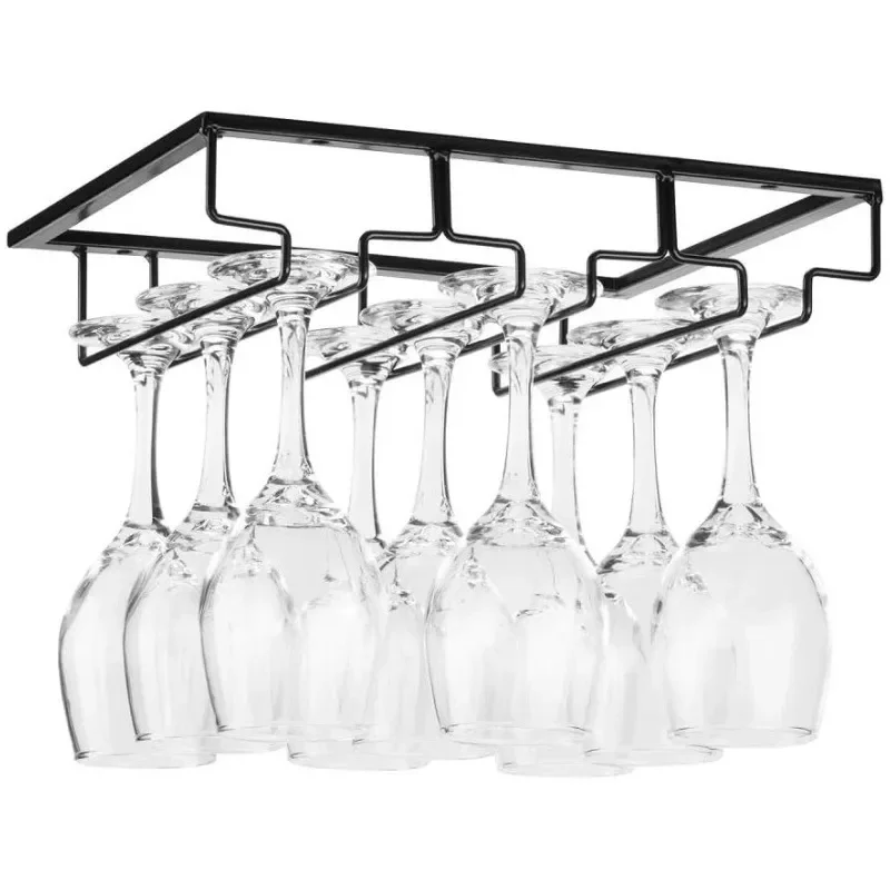 for American Creative Tall Red Wine Glass Holder Upside Down Wrought Iron Home Bar Hanging Wine Glass Rack Storage Stand