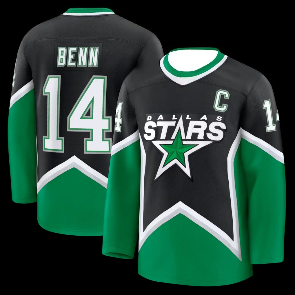 Hockey Jersey - Black/Green/White Captain 