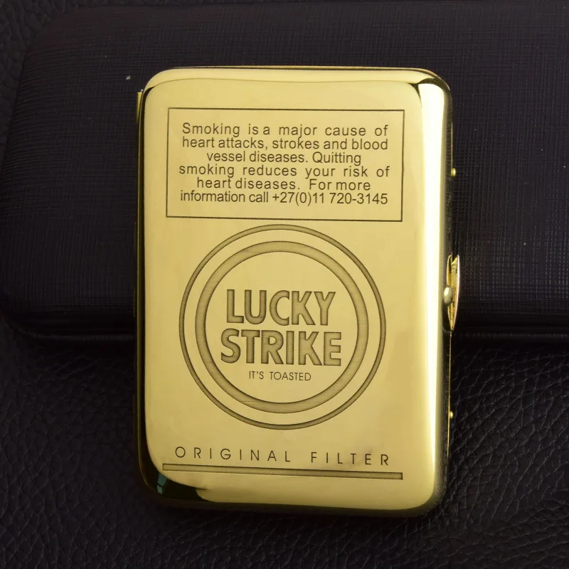 Vintage Brass Carved Cigarette Holder - Premium Metal Storage Box Holds 16 Cigarettes, Anti-Scratch Smoker Tool for Men Women