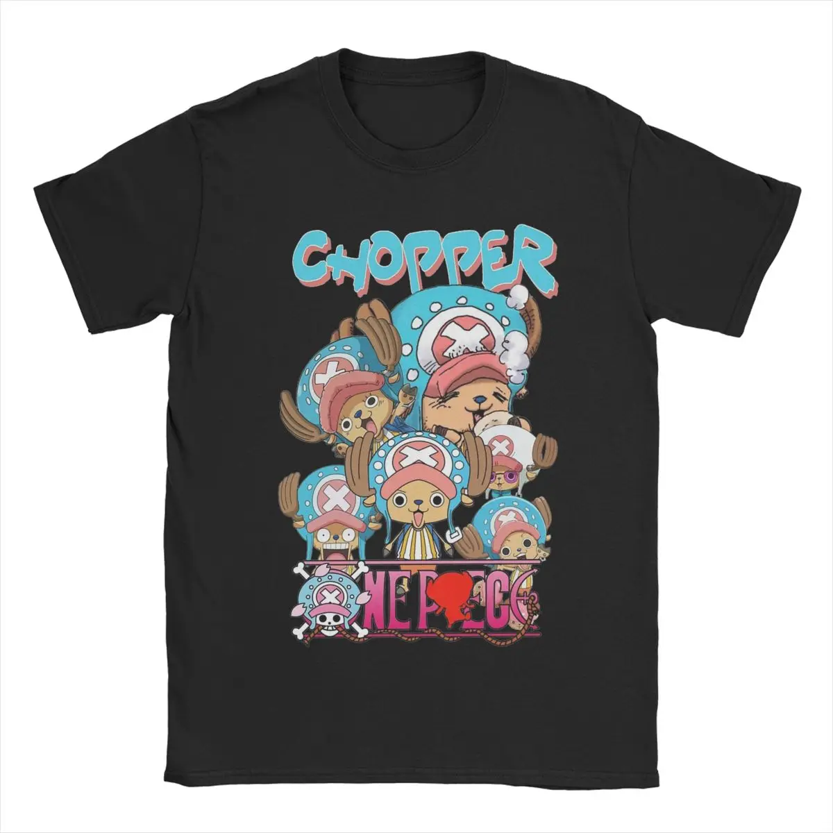 Cute Chopper T-Shirts Men One-Piece Anime Novelty Pure Cotton Tees O Neck Short Sleeve T Shirts Birthday Present Clothing