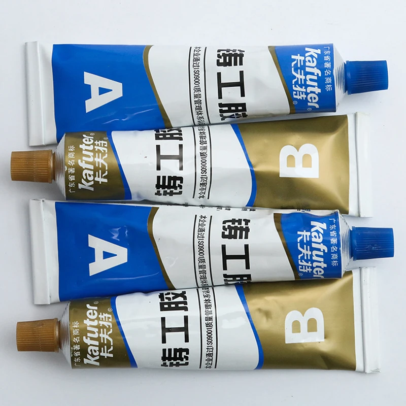 100g AB 2 pezzi adesivo per riparazione di metalli sigillante per incollaggio ad alta resistenza saldatura adesivo metallico resistenza al calore colla AB per colata forte