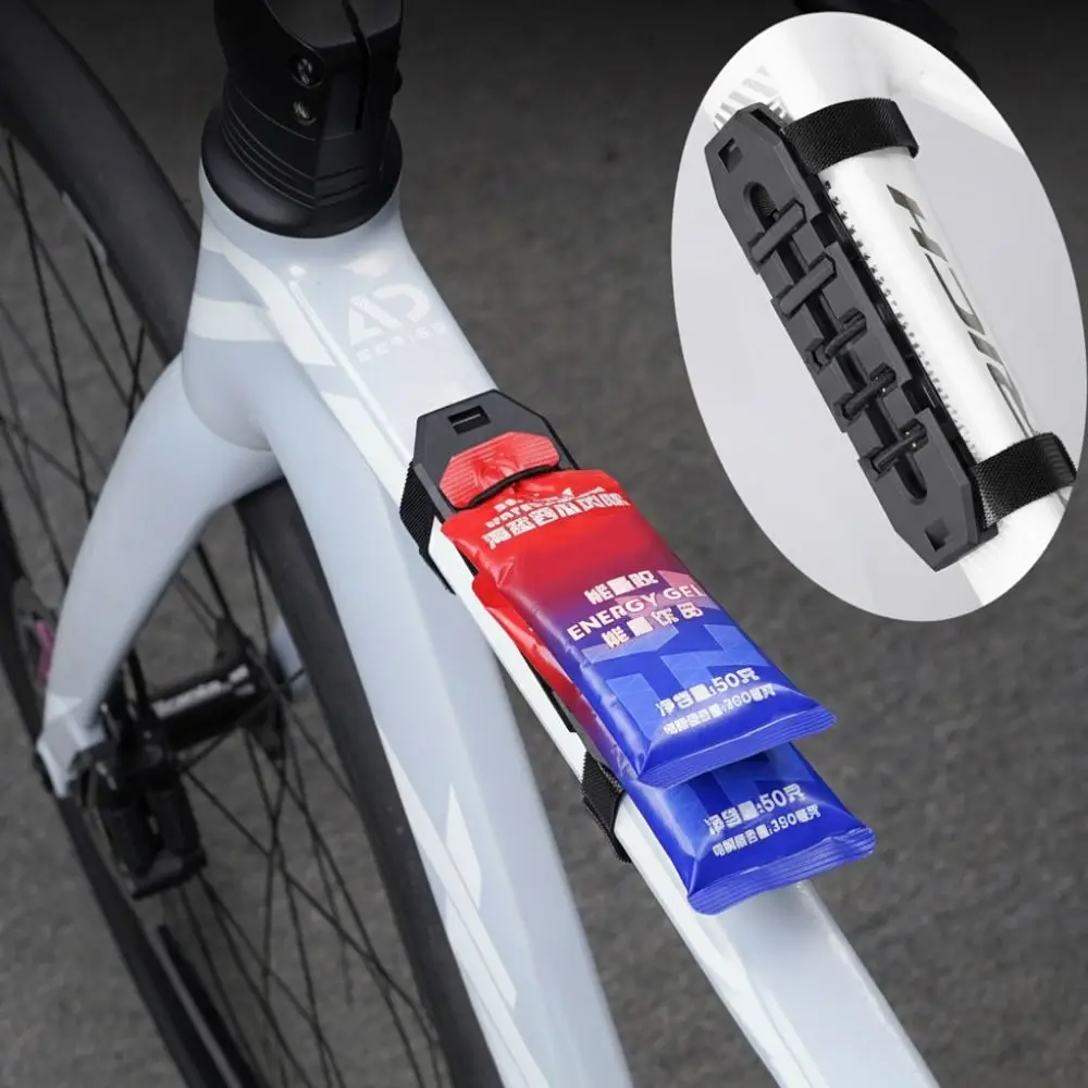 Image of Tragbarer Fahrrad-Energiegel-Halter, elastisches Seil, einfach zu bedienende Fahrrad-Aufbewahrungsbox, leichte schwarze Fahrrad-Energieriegel-Schnalle