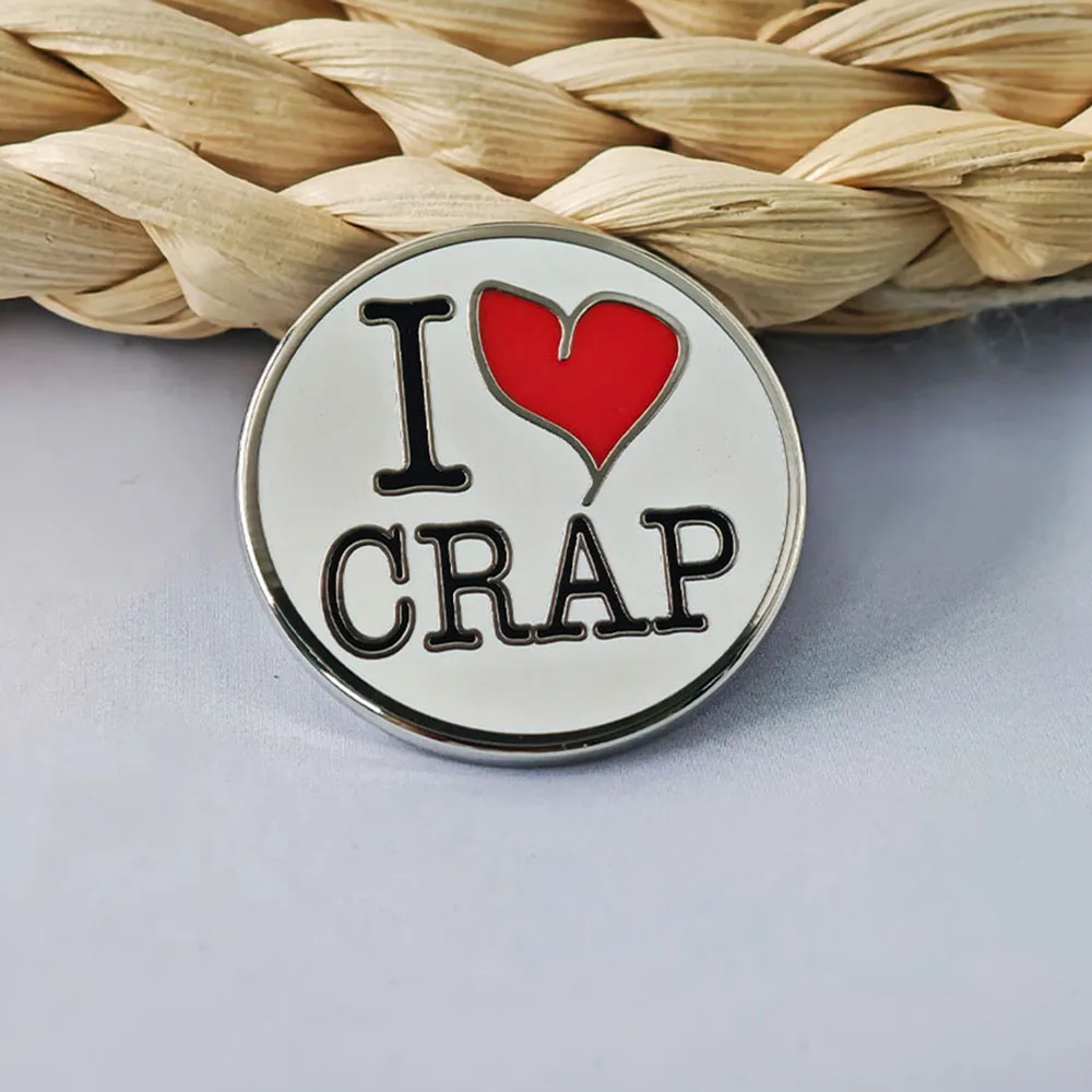 Runde „I Love Crap“ Lustiger Slogan Emaille-Pin Rotes Herz Meme Brosche Rucksack Kleidung Anstecknadel Neuartiger Schmuck Geschenk – Detail 7