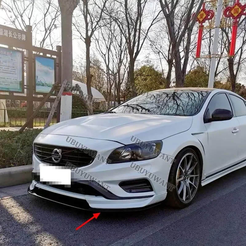 2PCS For Volvo V60 S60 (Sport) ABS Car Front Spoilers Improve Vehicle Stability Bumper Splitter Car Accessories 2014-2018 view 4