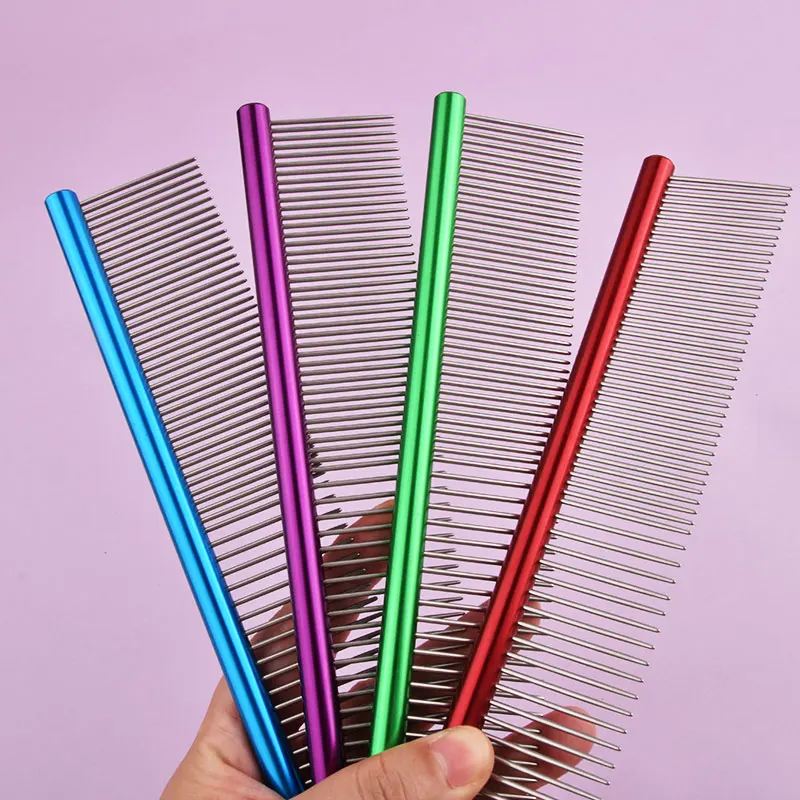 16/19/20/25cm High Quality Pet Comb Professional Stainless Steel Grooming Combs Cleaning Brush Removes Loose Tangles Dog Cat