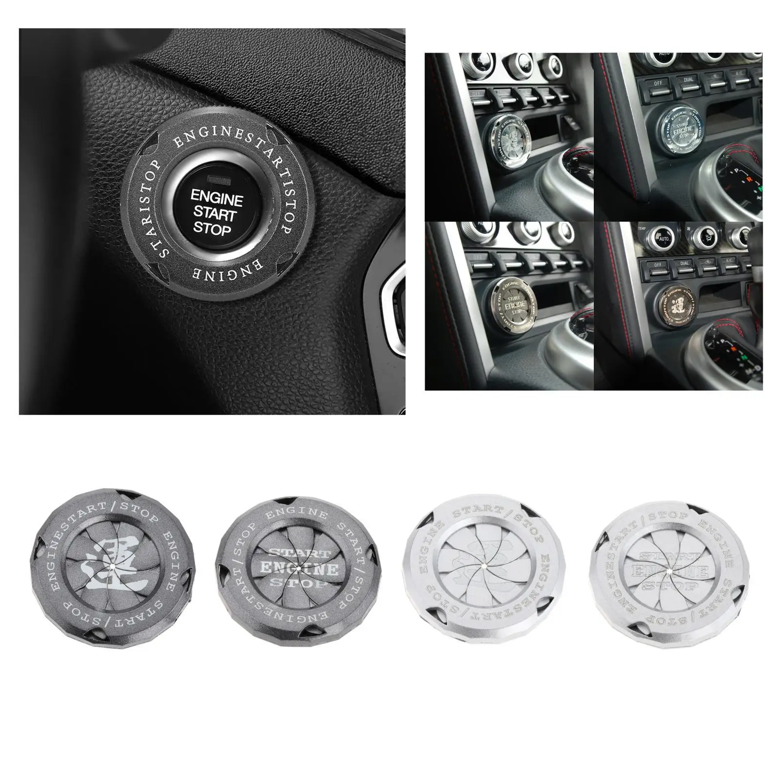 Zinc Alloy Car Ignition Switch Button Cover Interior Parts Car Engine Start Stop