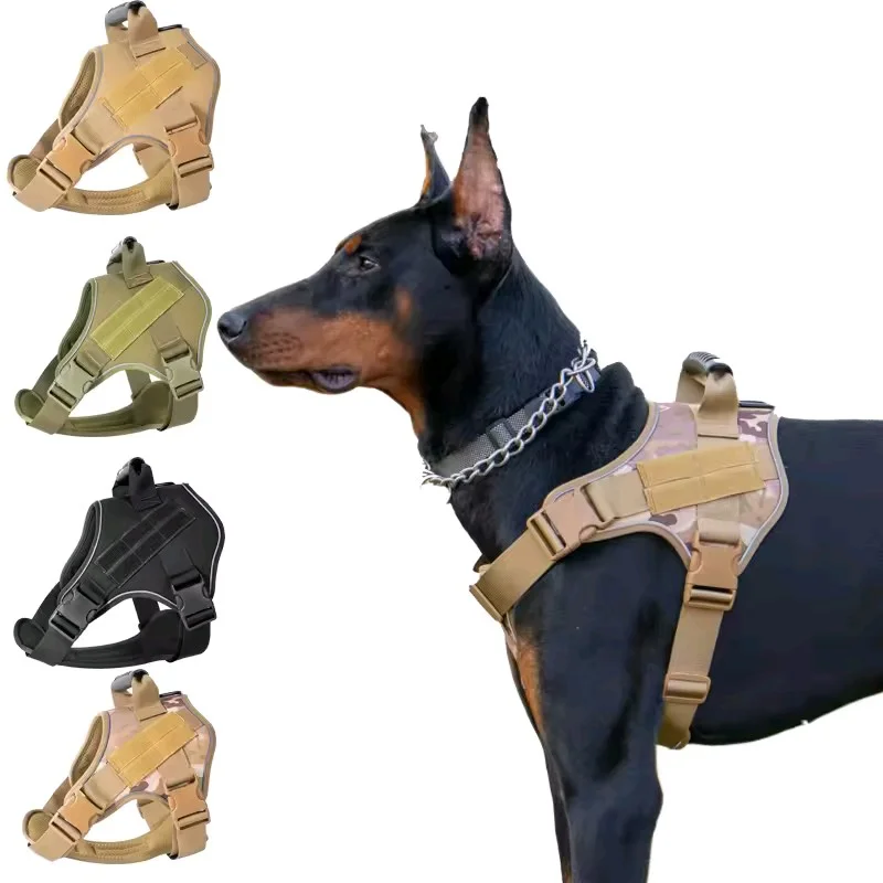 

Tactical Military Vest With Refletive Strap Dog Harness Pet Doberman Training Dog Harness for Medium Large Dogs Explosion Proof