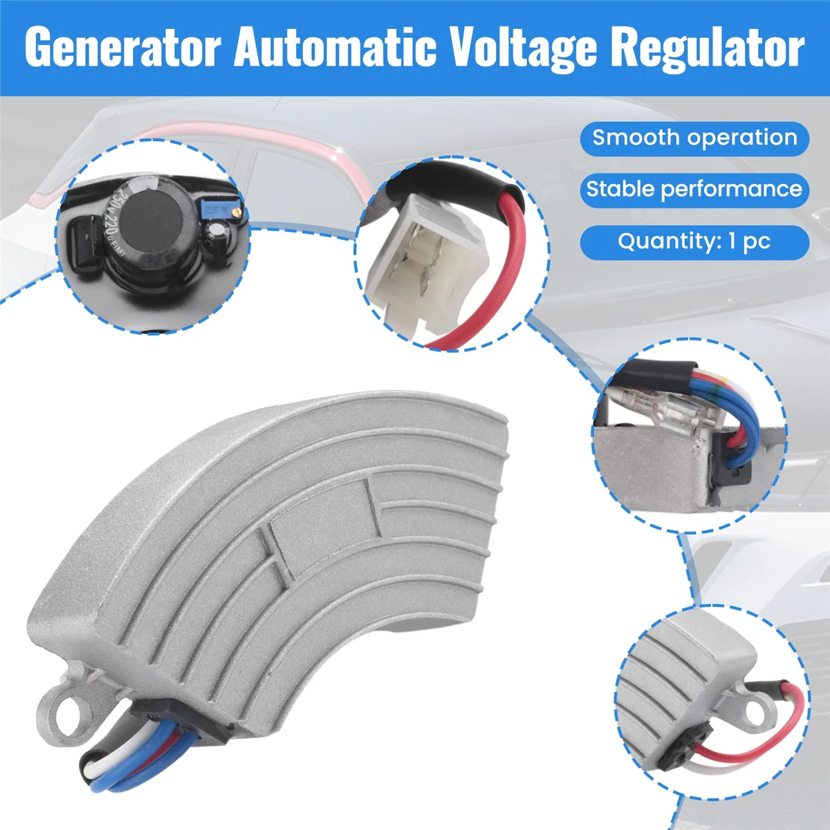 Regulador de voltaje automático de gasolina, carcasa de aluminio AVR, generador gris 2KW-3KW