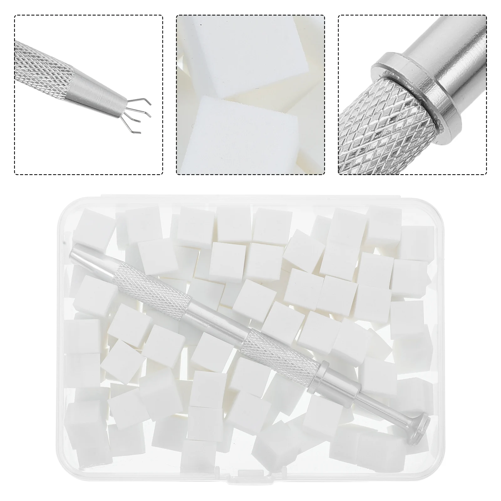 

1 set Nail Supplies Set Stainless Steel Sponge Gradient Tool Mini Blocks DIY Sponges Nail Polish Replacement