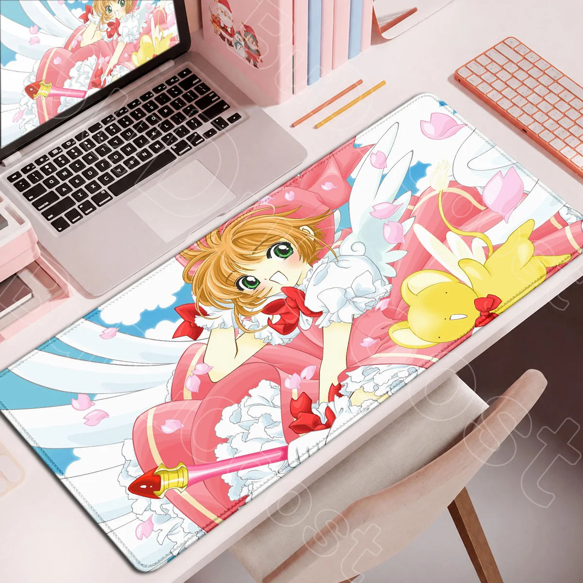 Cardcaptor Sakura Kawaii Girl Sakura Kinomoto Mouse Pad Non-slip Rubber Base Mauspads Office Desktop Decoration Carpet 900x400mm