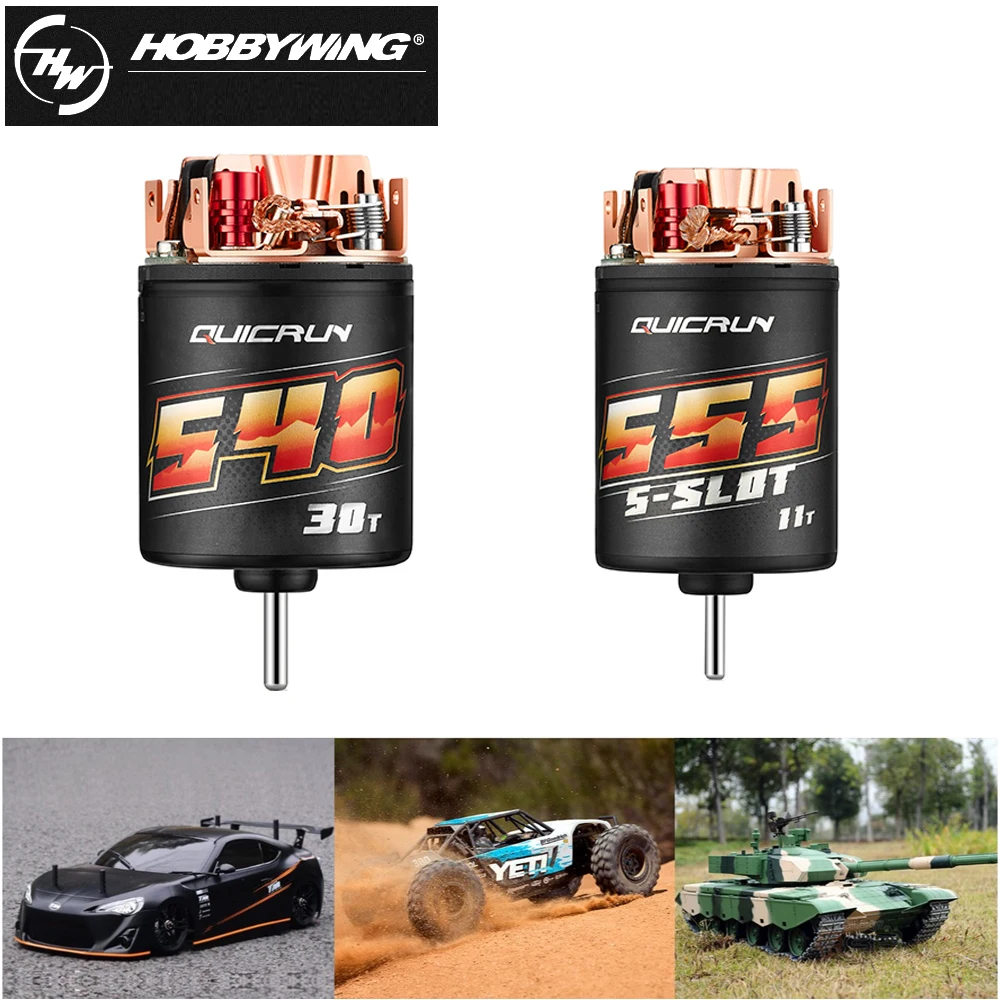 Hobbywing QuicRun 540 30T 40T/555 11T 13T 3S Brushed Motor And 1060 60A/0880 80A Brushed ESC For 1/10  On-road/Buggy/Crawler Toy