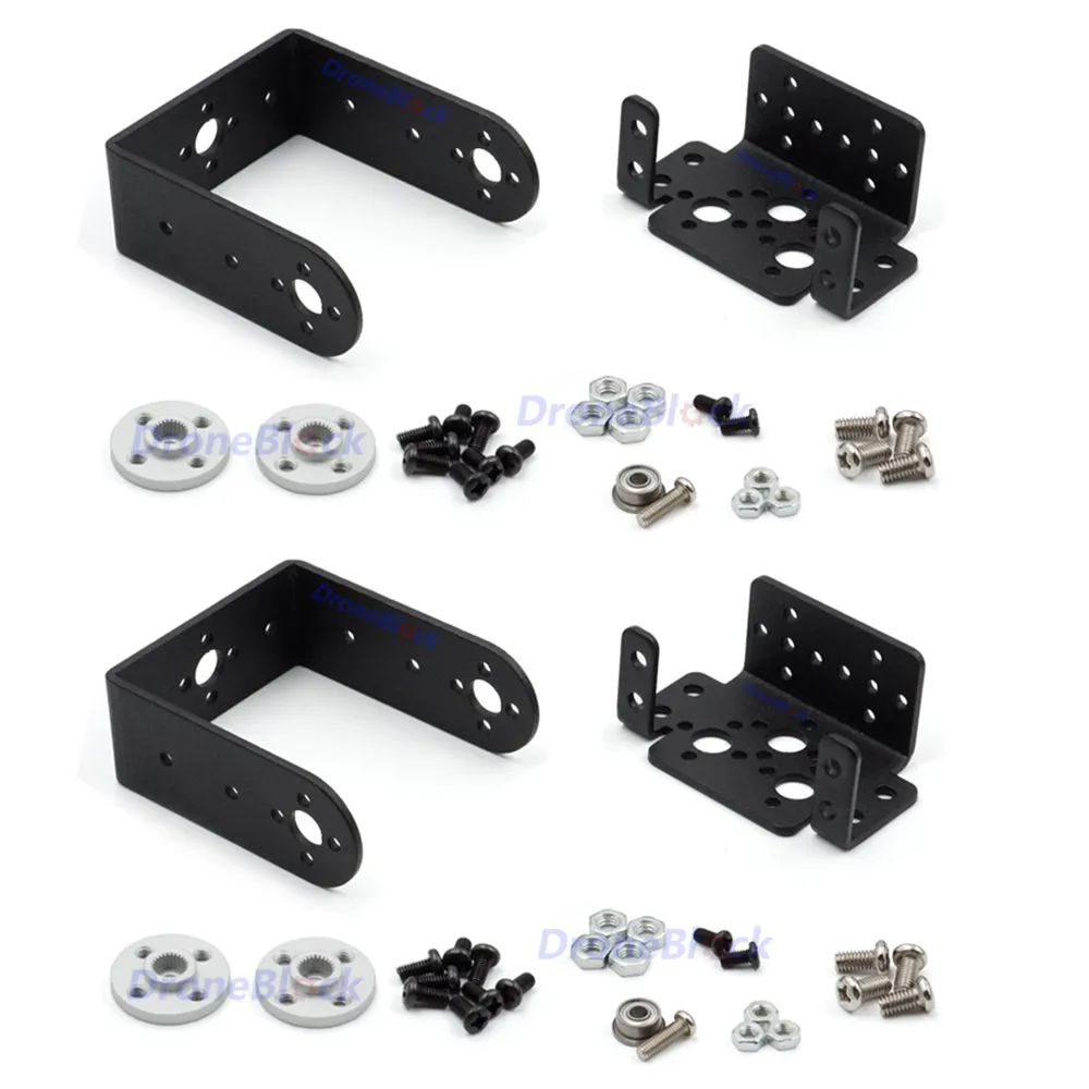 2 Sets MG995 MG996R Steering Gear Pan and Tilt Mount Mechanical 2 DOF Robot Servo Mount Set Bracket Sensor Mount Kit RC Car Boat