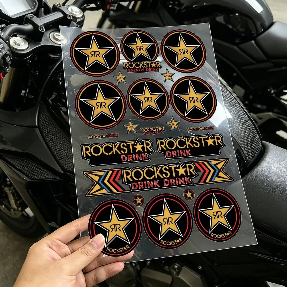 FOR R-RockstarS Waterproof Reflective Scratch Cover Sticker Universal Decor Decal For Car Motorcycle Helmet Refrigerator - view 5