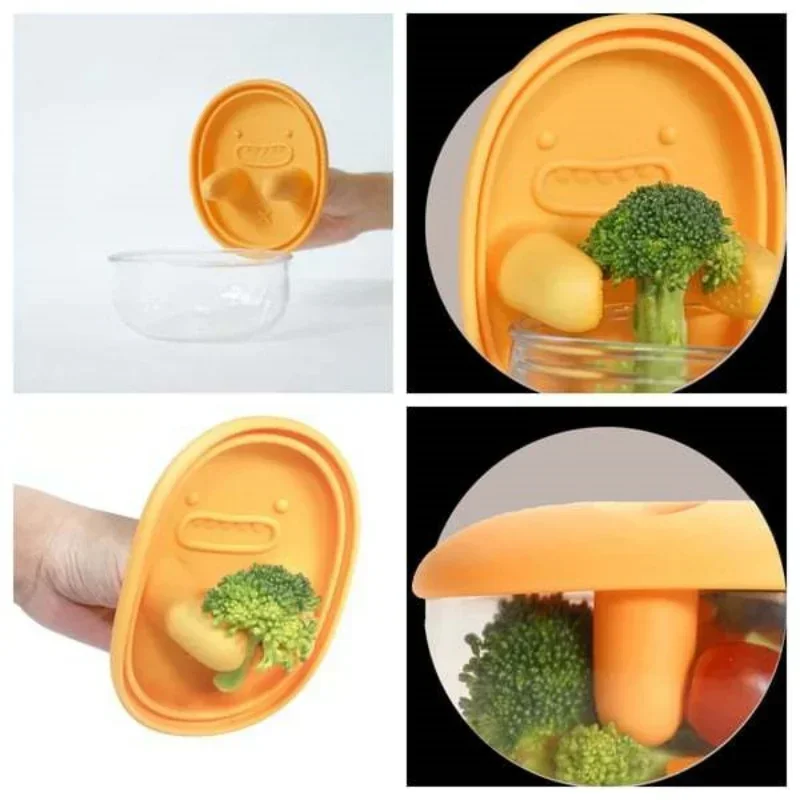 Snack Box Keep Hands Clean Lunch Box With Silicone Lid Portable Camping Picnic Salad Bowl Food Storage Container