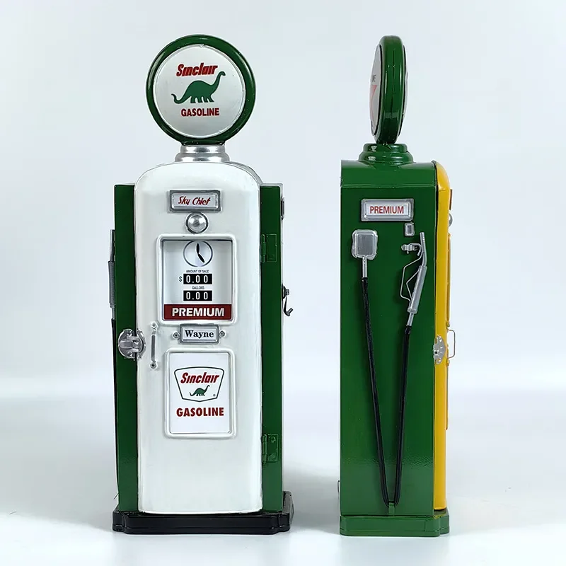 European fuel machine model finishing storage cabinet wrought iron ornament creative gas station gifts home soft decoration