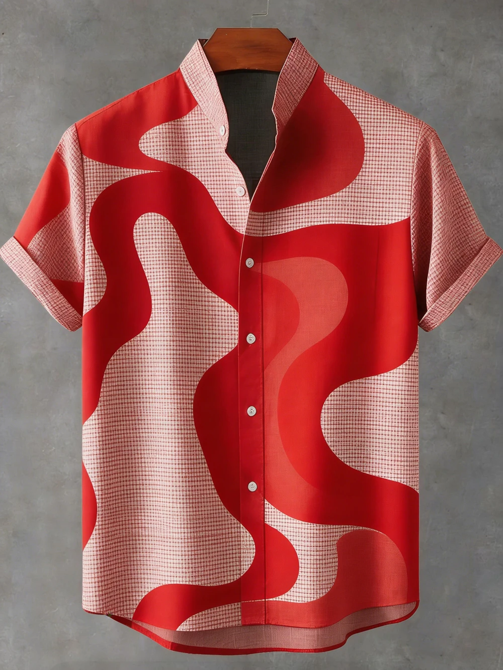 

2026Новая мужская льняная рубашка в народном стиле с натуральным разноцветным геометрическим 3D принтом, гавайская уличная вечеринка, одежда с короткими рукавами, мужская одежда