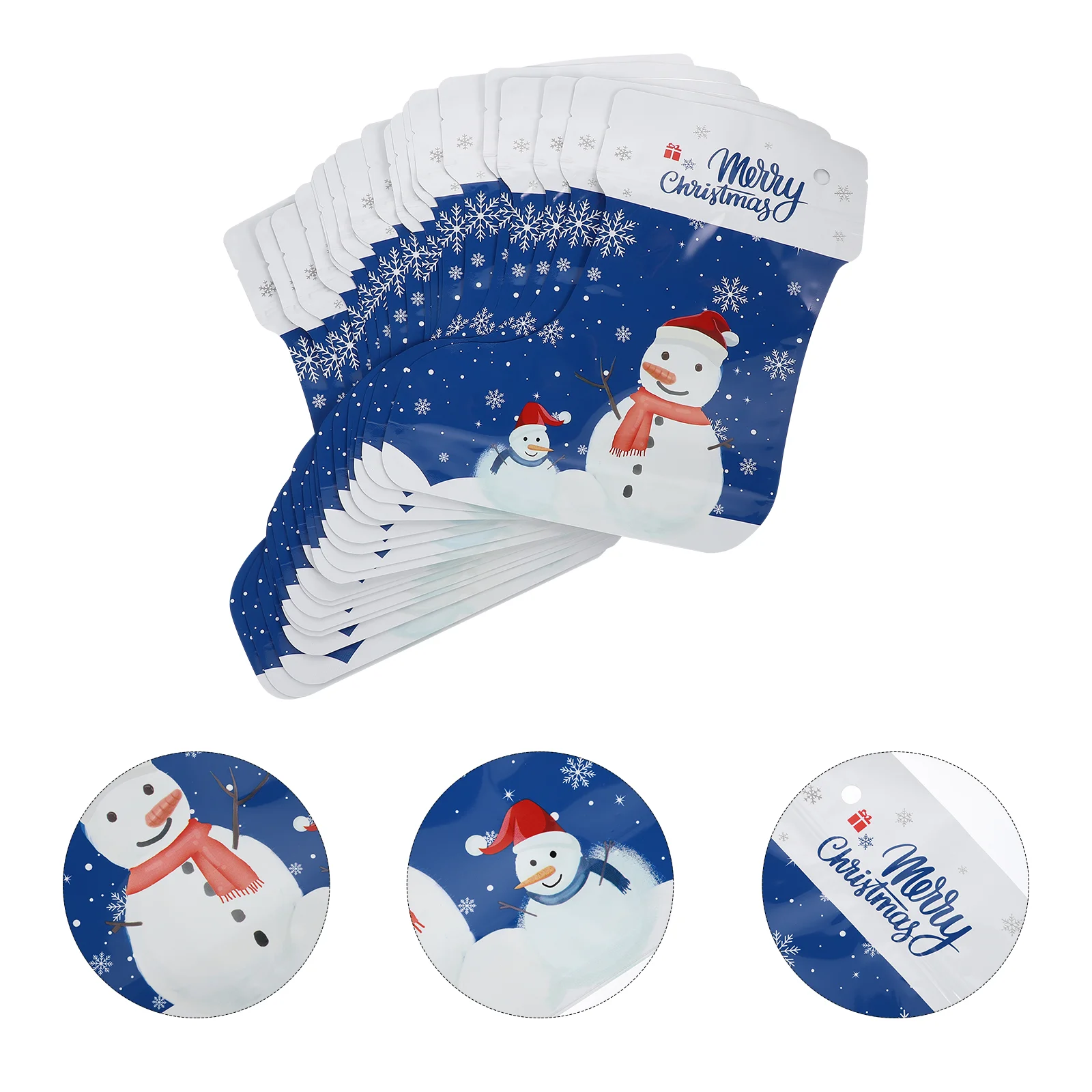 20 Pcs Christmas Candy Bag Bags Xmas Festival Gift Self-supporting Packing White Sock Portable