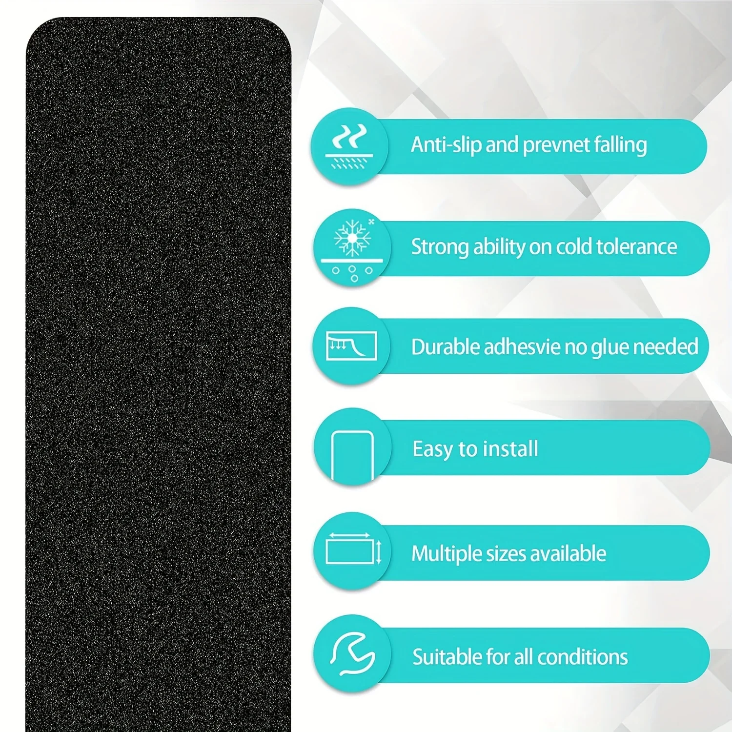 10 قطع من شريط المضاد للانزلاق مقاس 4 × 24 بوصة، 80 حبيبة للسلالم وألواح التزلج والطوابق. الثقيلة، الجر المتفوق والسلامة في الهواء الطلق!