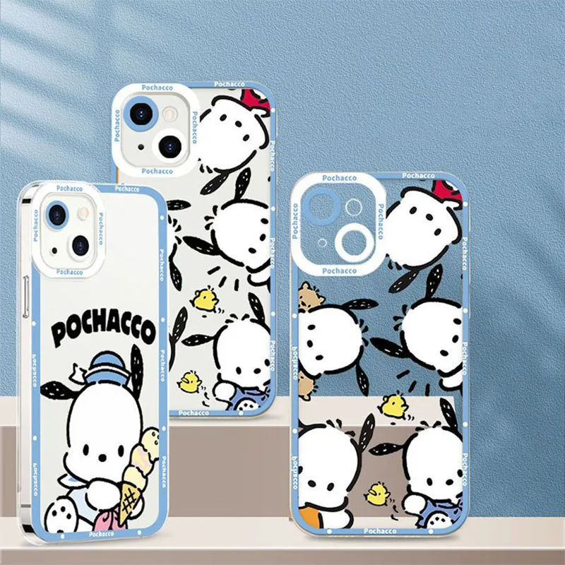 Sanrio Pochacco Kawaii Ice Cream Phone Case For iPhone 15 14 13 12 11 Pro Max XS Max XR 7 8 Plus Y2K Soft Cartoon Back Cover