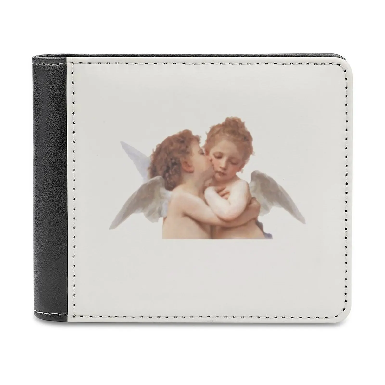 

Two Baby Cherubs Leather Wallet Men Classic Black Purse Credit Card Holder Fashion Men's Wallet Fiorucci Cherub Cherubs Tan