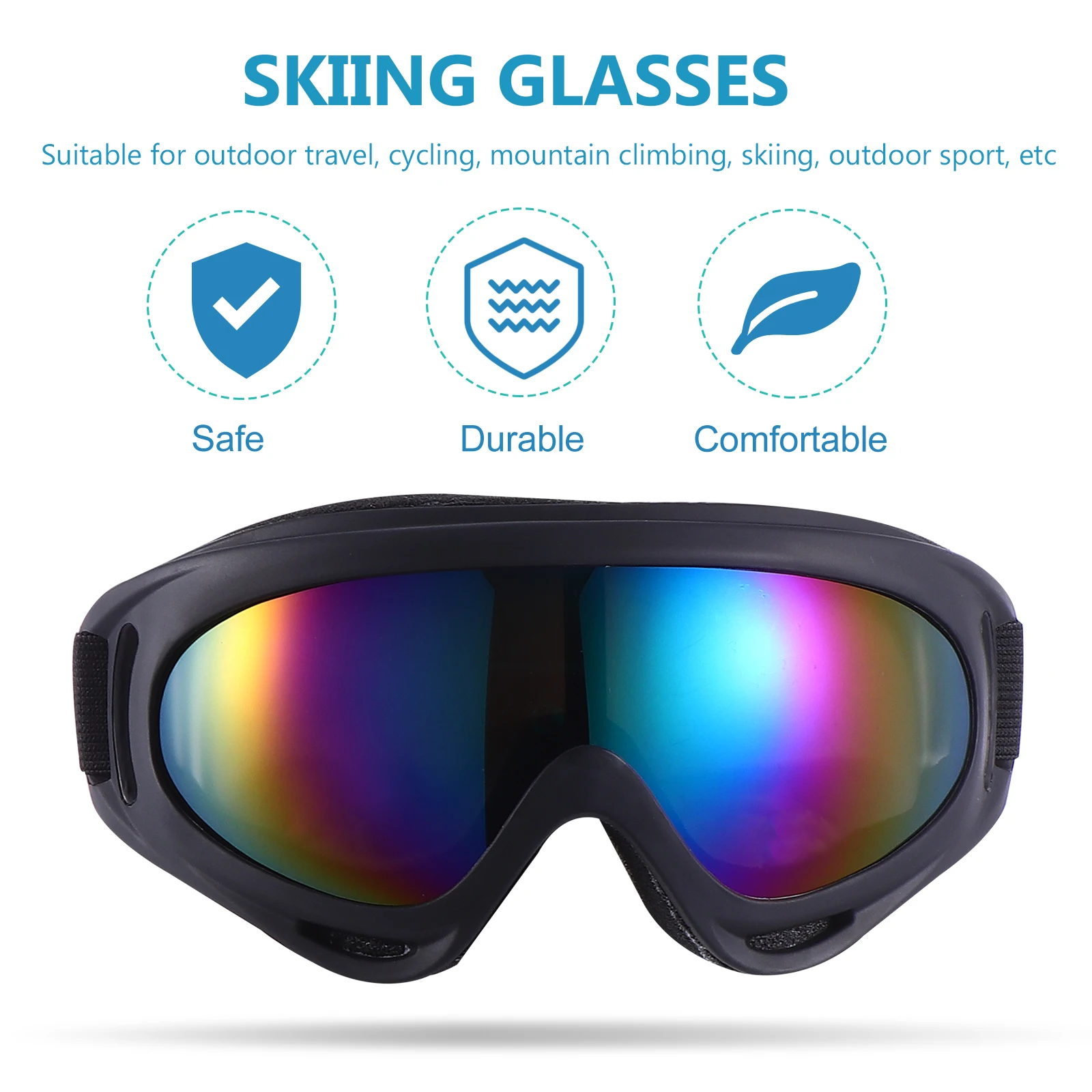 

1Pcs Sports Windproof Eyewear for Skiing Cycling Hiking Outdoor Activities Shatterproof Lightweight Comfortable Fit Unisex