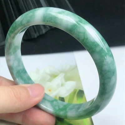 zheru jewelry natural Burmese jadeite 54mm-64mm light green bracelet elegant princess jewelry best gift