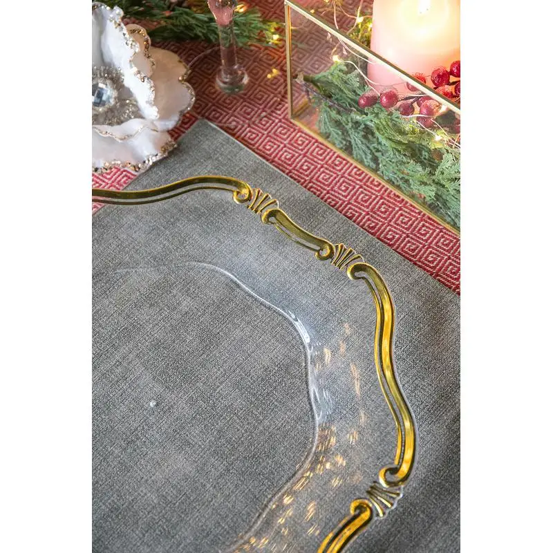 8 عبوات من أطباق الشاحن البلاستيكية، مقاس 13 بوصة، أدوات مائدة أنيقة لتناول الطعام، مثالية للمناسبات والحفلات #5