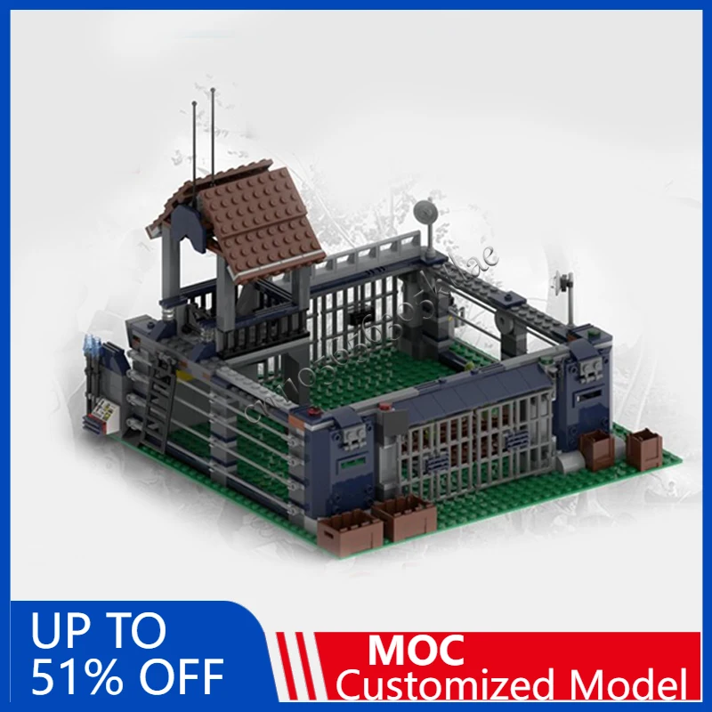 441 PCS Construction Dinosaur Paddock Dilophosaurus Breeding Pen MOC Customize Modular Building Block DIY Birthday Toy Gift