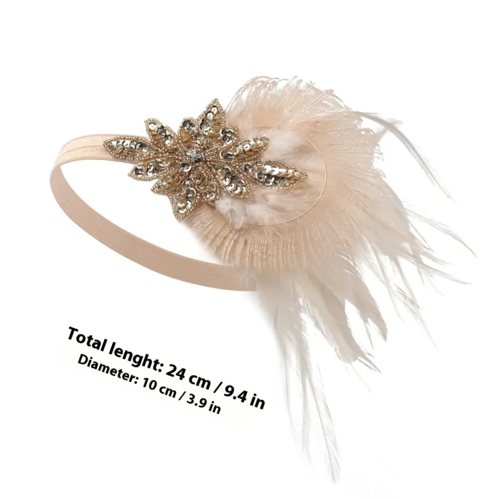 Retro 1920S Flapper Headband Elegant Faux Decor Ideal for Wedding Photo Prop Party Costume 20S Accessories for Women