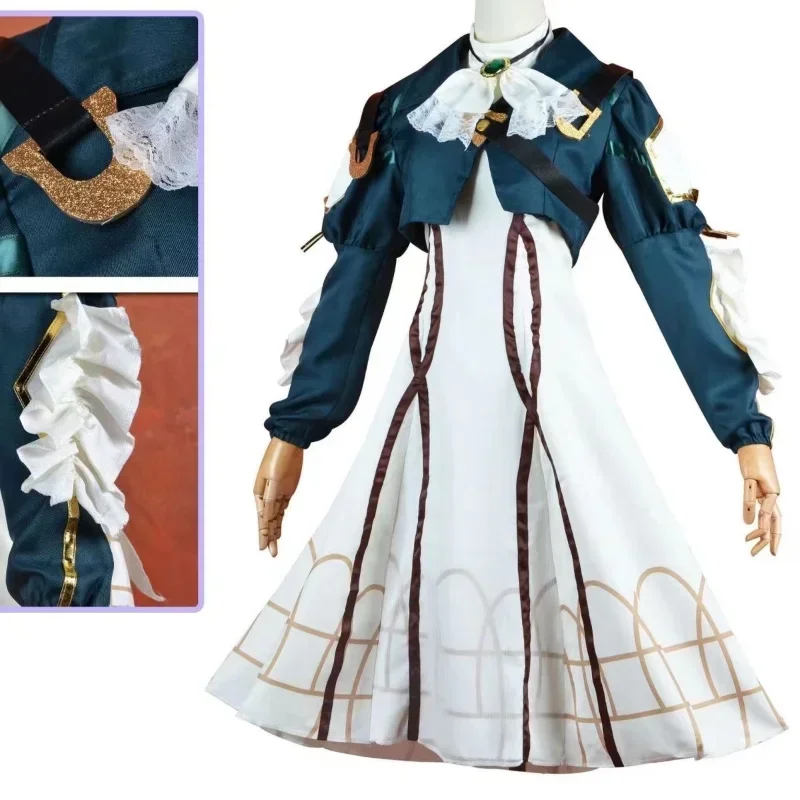 QQ8 Anime Violet Evergarden Cosplay Costumes Dress Vestido Halloween Costumes for Women Suit Wig Party A Uniform Lolita Clot5Lk￥